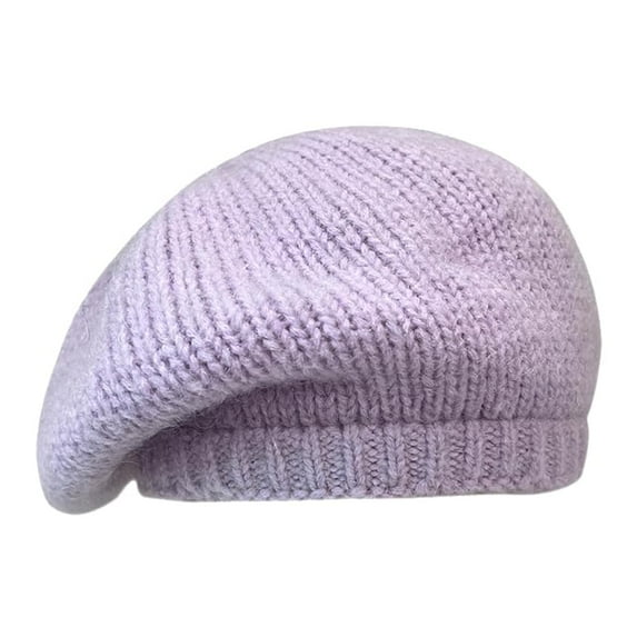 Warm Berets for Women Solid Color Beret Hats for Women French Style Beanies Winter Hat Casual Knit Hat Chic Lady