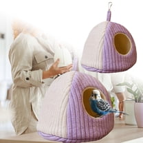 Warm Bird Nest House Winter Snuggle Hut, Hanging Hammock Bed for Small Birds, Cage Accessories Comfortable Pet Bed for Indoor Desktop Ground Use