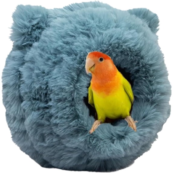 Warm Bird Nest Soft Faux Rabbit Fur Bird Breeding Nest Snuggle Hut Parakeet House Bed for Budgie Lovebird Parrot