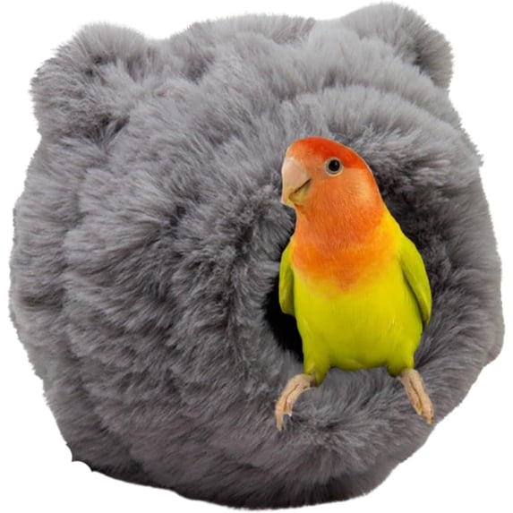 Warm Bird Nest Soft Faux Rabbit Fur Bird Breeding Nest Snuggle Hut Parakeet House Bed for Budgie Lovebird Parrot