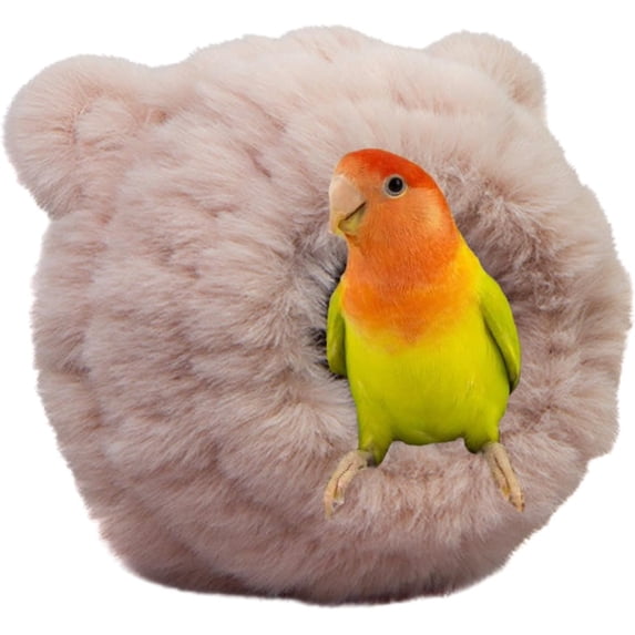 Warm Bird Nest Soft Faux Rabbit Fur Bird Breeding Nest Snuggle Hut Parakeet House Bed for Budgie Lovebird Parrot