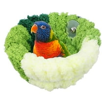 Warm Bird Nest for Cage Plush Hanging Bird Bed for Parakeet Breeding Bird House for Conure Budgie Cockatiel Lovebird Finch Hamster Small