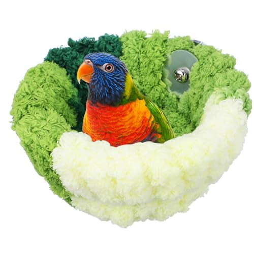 Warm Bird Nest for Cage Plush Hanging Bird Bed for Parakeet Breeding Bird House for Conure Budgie Cockatiel Lovebird Finch Hamster Small