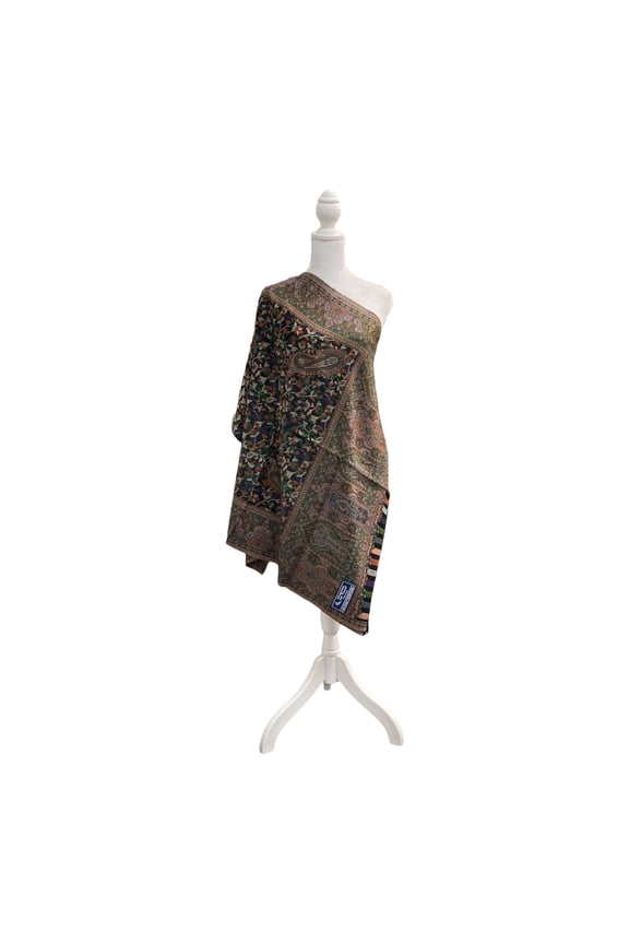 Warm Black Modal Scarf with Kani Prints For Women Exquisite Unique Summer/Spring Collection Lightweight Soft Scarf Shawl Wrap