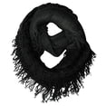 thumbnail image 1 of Warm Bohemian Crochet Hand Knitted Fringe Infinity Loop Scarf, 1 of 5