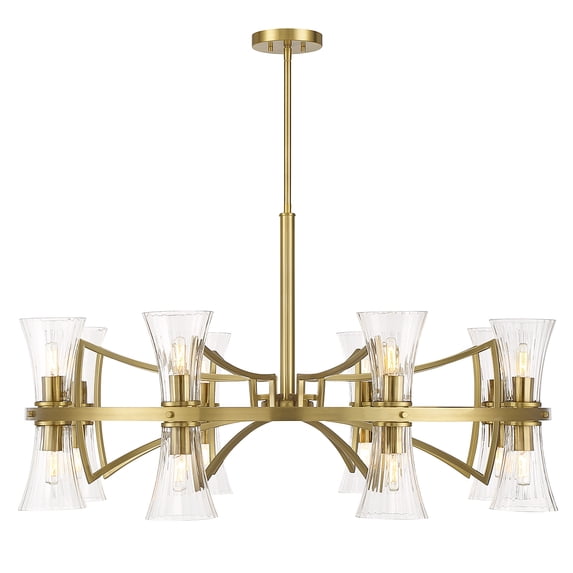 Warm Brass 16 Light Chandelier from the Bennington Collection