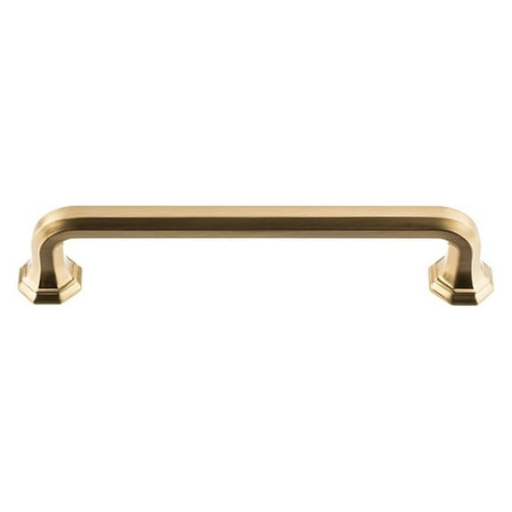 Warm Brass Cabinet Pulls - Homewares Elizabeth Collection 5-1/16" Center to Center - Zinc Hardware for Kitchen, Bathroom, Furniture - 1-1/4" Projection