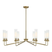 Warm Brass Eight Light Chandelier from the Baker Collection