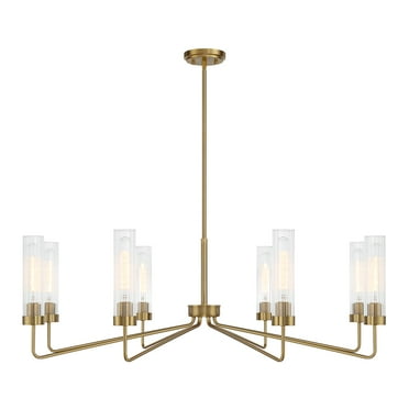 Warm Brass Eight Light Chandelier from the Baker Collection