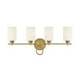thumbnail image 1 of Warm Brass Four Light Bath Bar from the Woodbury Collection, 1 of 7