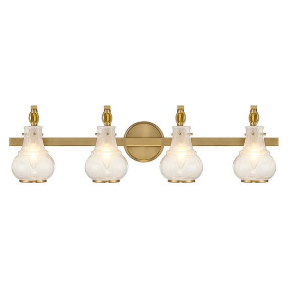 Warm Brass Four Light Bathroom Vanity from the Adams Collection