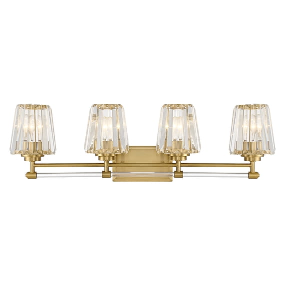 Warm Brass Four Light Bathroom Vanity from the Garnet Collection