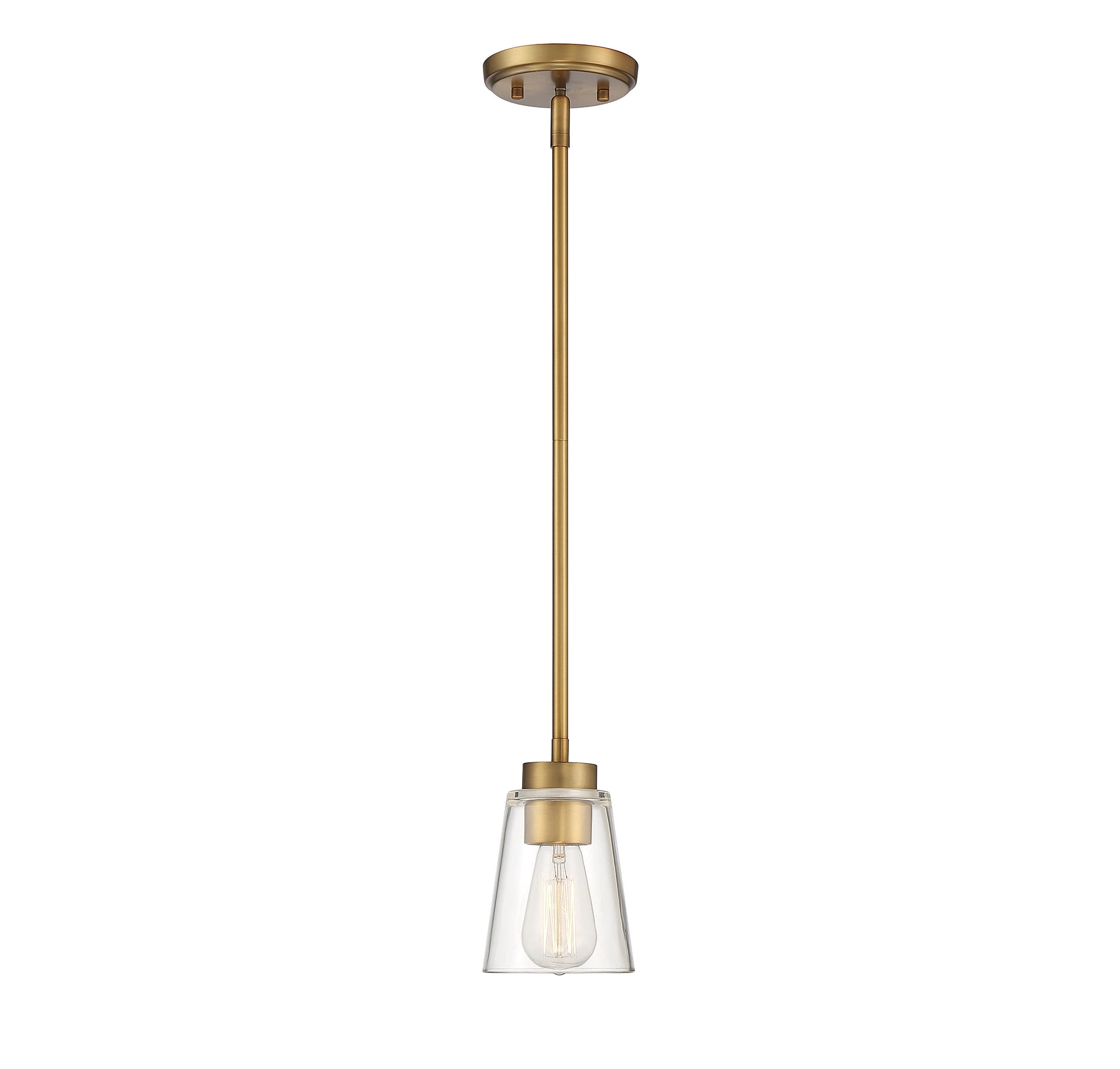 Calhoun Warm Brass Glass Mini Pendant Light