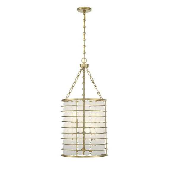 Warm Brass Six Light Pendant from the Byron Collection