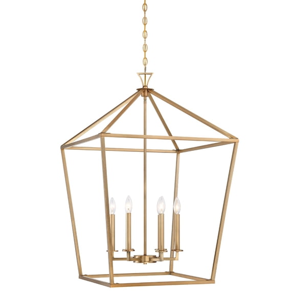 Warm Brass Six Light Pendant from the Townsend Collection