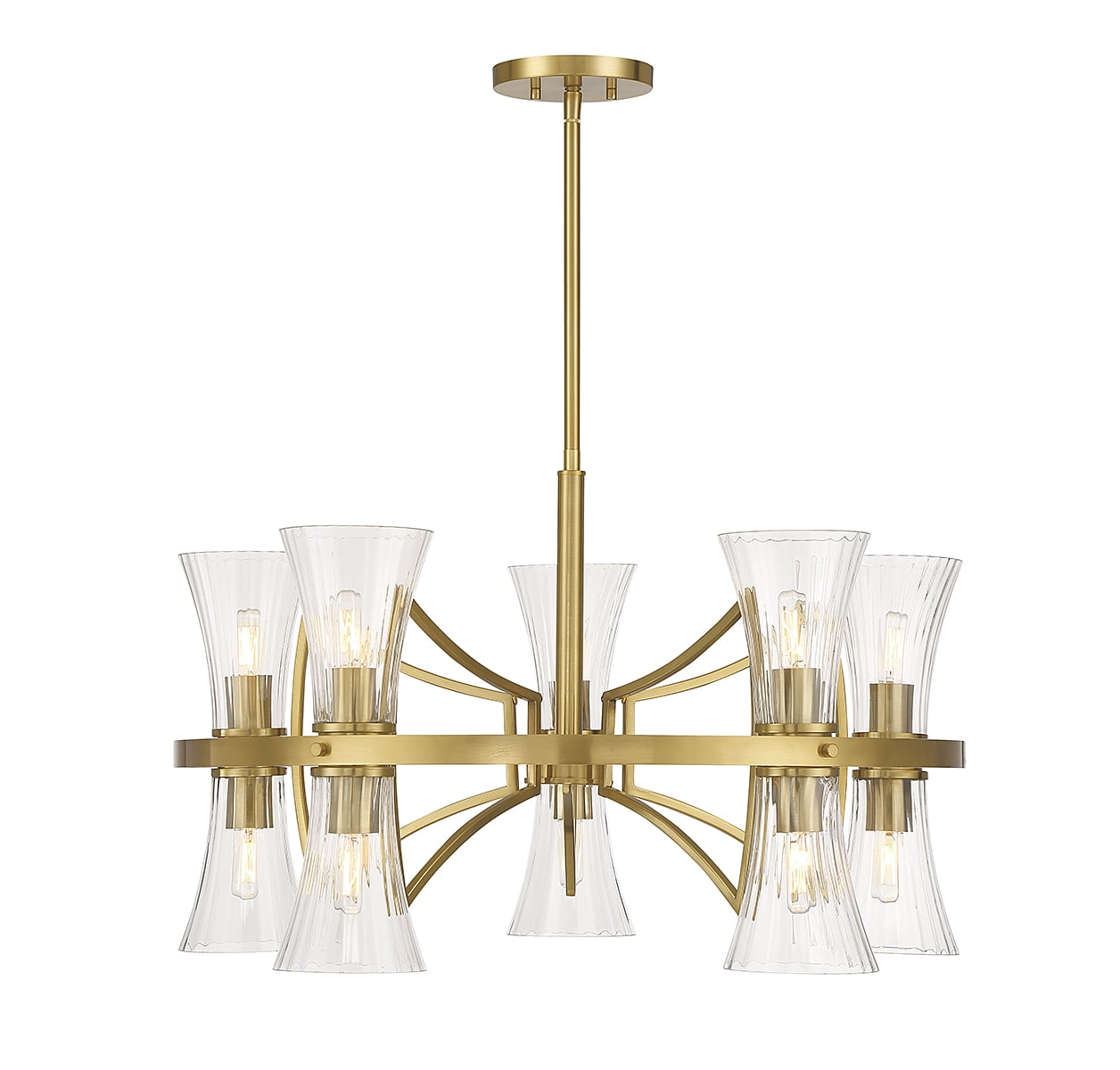 Warm Brass Ten Light Chandelier from the Bennington Collection ...