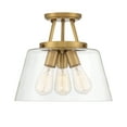 thumbnail image 1 of Warm Brass Three Light Semi-Flush Mount from the Calhoun Collection, 1 of 5
