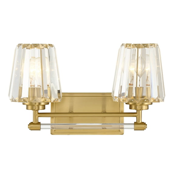 Warm Brass Two Light Bathroom Vanity from the Garnet Collection