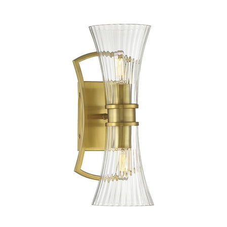 Warm Brass Two Light Wall Sconce from the Bennington Collection