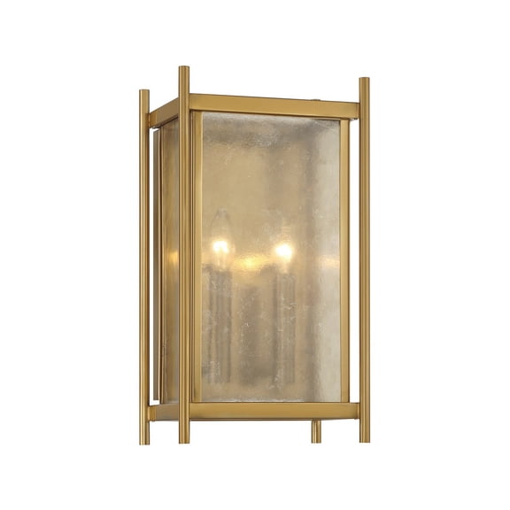 Warm Brass Two Light Wall Sconce from the Jacobs Collection
