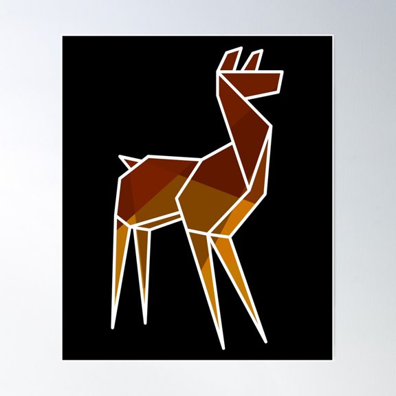 Warm Brown Beige Monochrome Llama Animal Poster Wall Art, Modern Wall Decor For Living Room Bedroom, 16x24 UNFRAMED