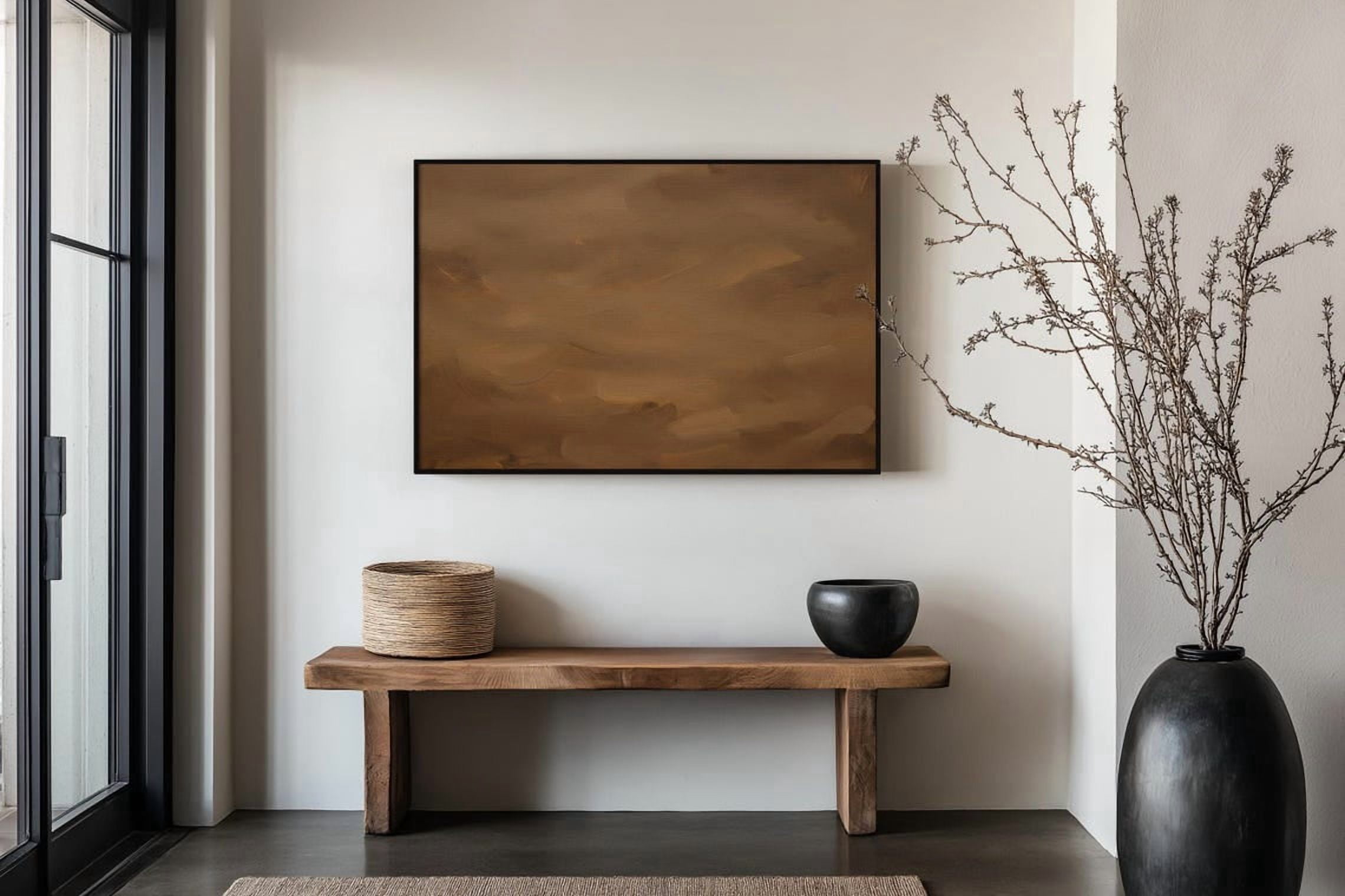 Warm Brown Wabi Sabi Abstract Mountains Xl Landscape Poster, Modern ...