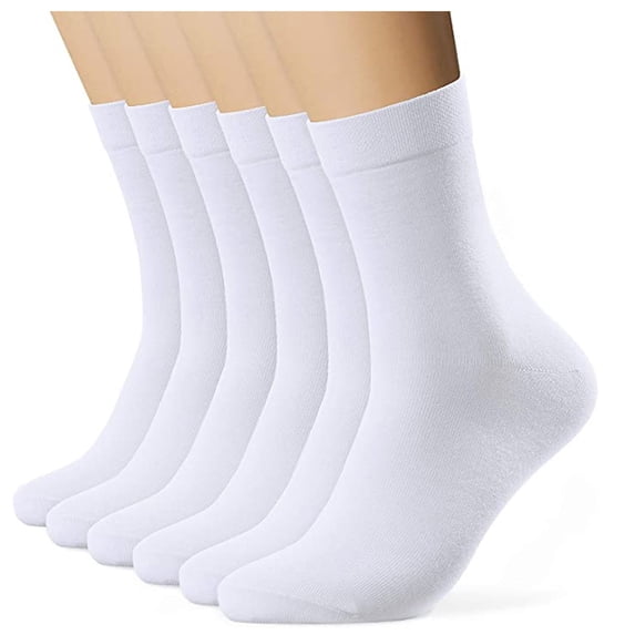 Warm Business Crew Socks, Solid Color Leisure Long Socks, Unisex Sports Hosiery, Durable Skin Friendly Elastic Socks for Office Wear Outdoor Activity Four Seasons Universal Foot Wear,White
