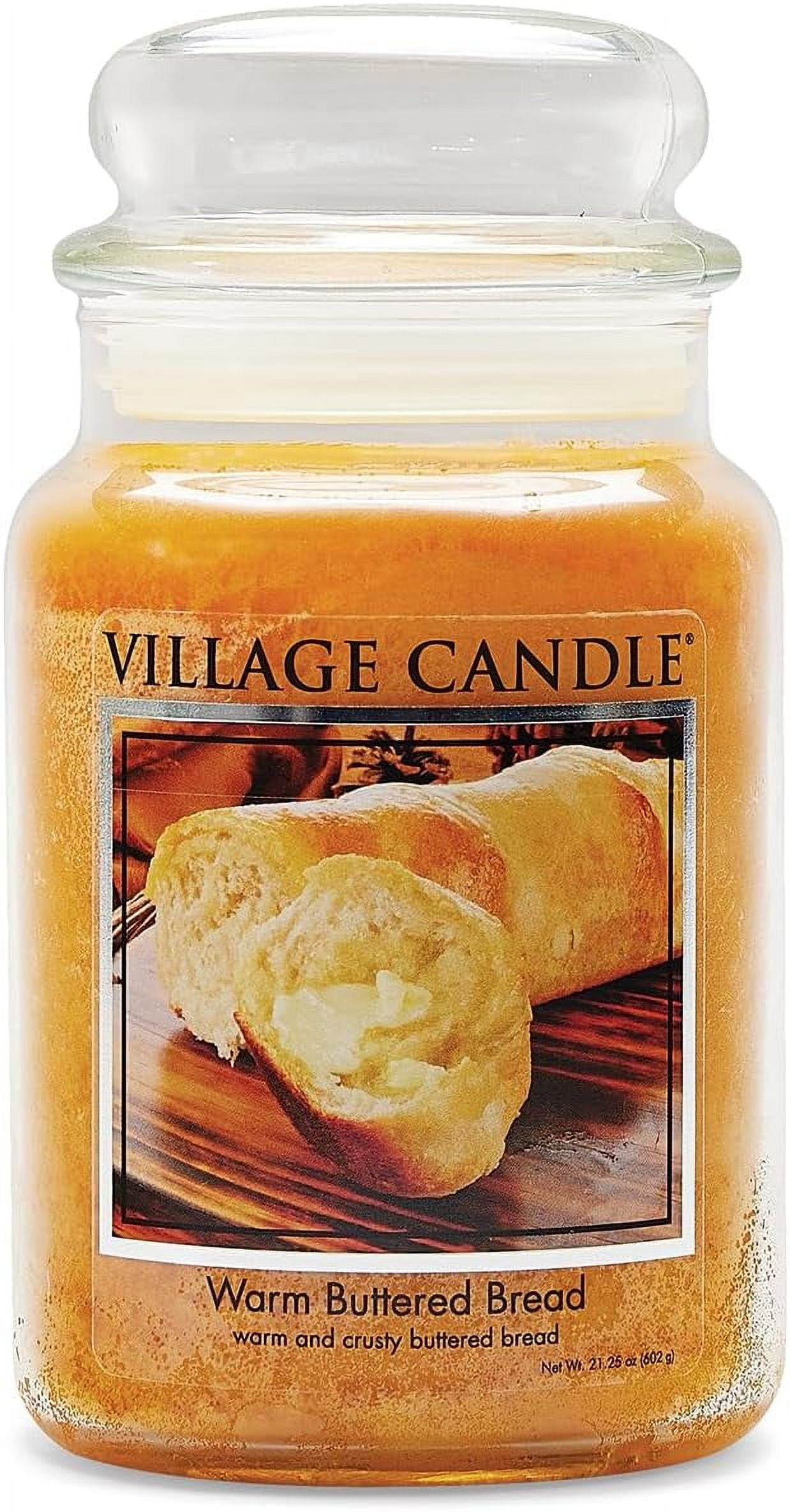 Warm Buttered Bread Large Glass Apothecary Jar Scented Candle, 21.25 oz, Brown