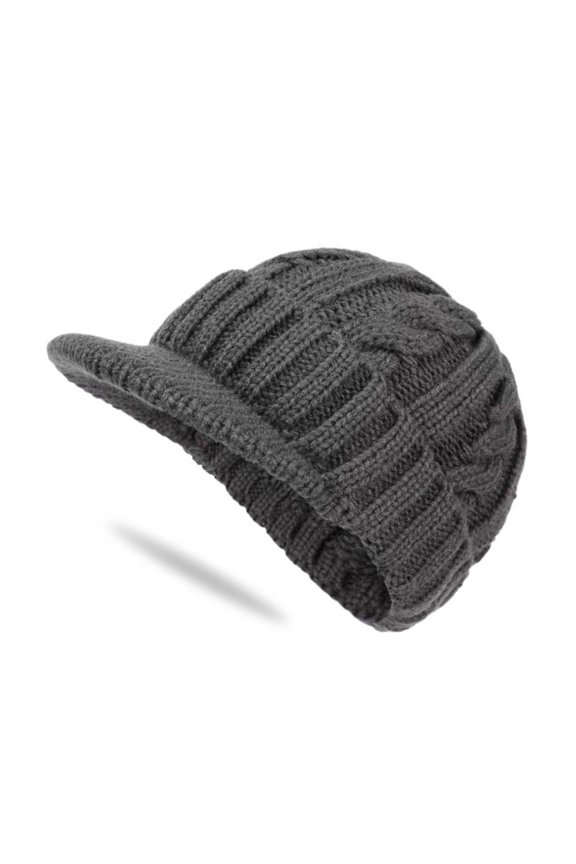 Warm Cable Knit Flat Cap Soft Fleece Lining Mens Winter Beanies Ideal For Daily Commute