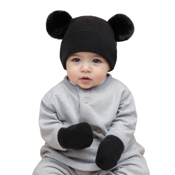 Warm Caps Girl Boy Hooded Winter Scarf Kid Hat Cap Scarf Knit Baby Baby Care Plain Kids Hats Hat for Toddlers Boys