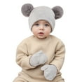 thumbnail image 1 of Warm Caps Girl Boy Hooded Winter Scarf Kid Hat Cap Scarf Knit Baby Baby Care Plain Kids Hats Hat for Toddlers Boys, 1 of 5