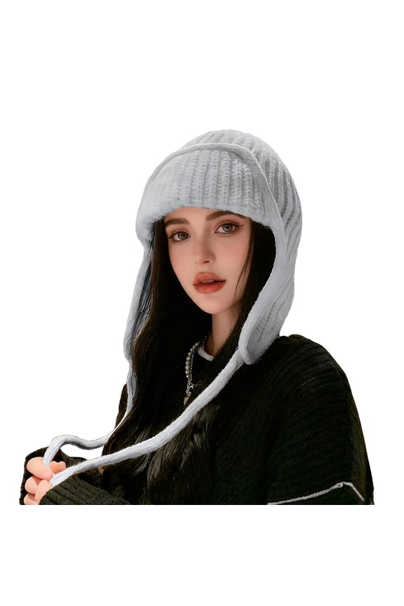 Sales 2026 Warm Chunky Soft Beanie LSONABXA Hand Knit Sherpa Unisex Hat with Micro Fleece Lining with Snowflake Pattern