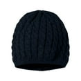 thumbnail image 1 of Warm Chunky Soft Stretch Winter Slouchy Cable Knit Beanie Hats, Black, 1 of 2