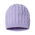 thumbnail image 1 of Warm Chunky Soft Stretch Winter Slouchy Cable Knit Beanie Hats, Lavender, 1 of 2