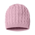 thumbnail image 1 of Warm Chunky Soft Stretch Winter Slouchy Cable Knit Beanie Hats, Pink, 1 of 2