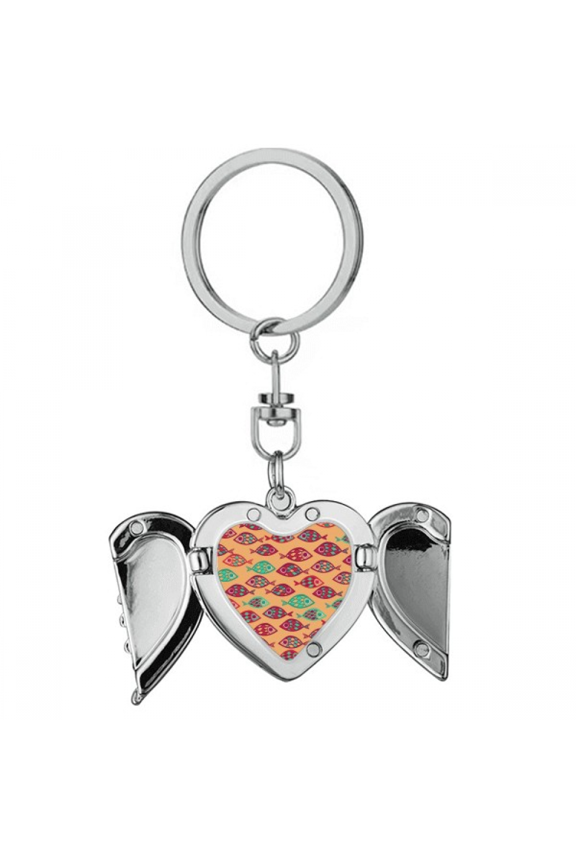 Warm Color Grids Fishes Heart Angel Wing Key Chain Holder