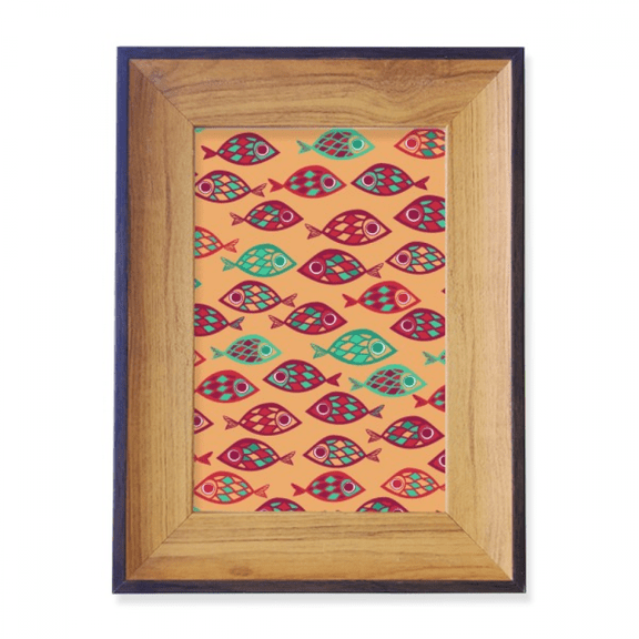 Warm Color Grids Fishes Photo Frame Exhibition Display Art Desktop Painting