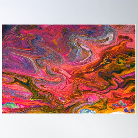 Warm Colorful Abstract Paint Texture Poster Wall Art, Modern Wall Decor For Living Room Bedroom, 8x12 UNFRAMED