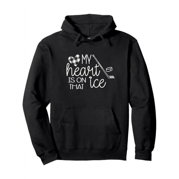 Warm & Comfy Cute Hockey Mom Wife Girlfriend Gift Pullover Hoodie with Front Pouch Pocket - Fashionable Cut for Everyday Daily Wear