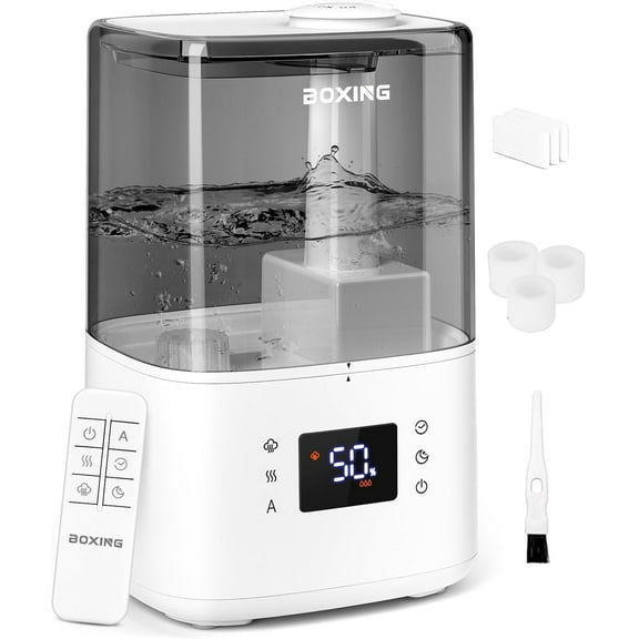 Warm and Cool Mist Humidifiers for Bedroom Large Room Home,Air Humidifier with Remote,Top Fill Ultrasonic Diffuser Humidifier with humidistat,Quiet Sleep,Timer,Auto Shutoff,BPA-Free,Filter,4.5L