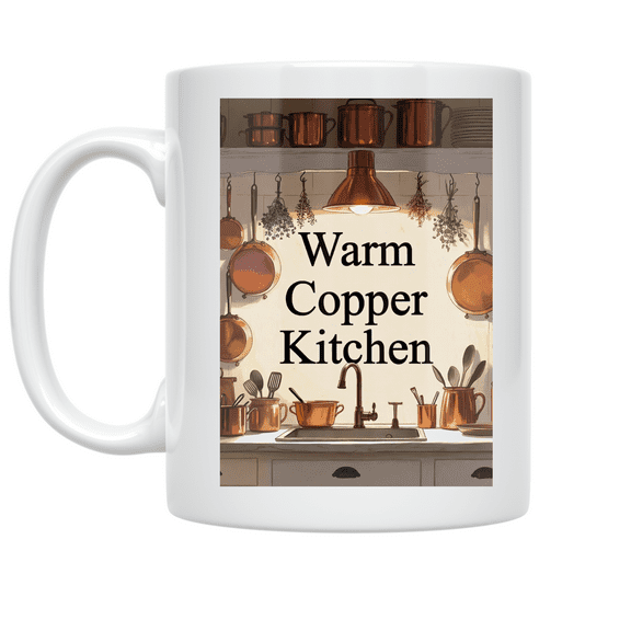 Warm Copper Kitchen Utensils Art - Cooking Enthusiast - 11 oz Ceramic Coffee Mug