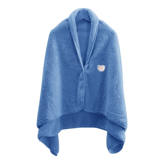 Warm Coral Fleece Blanket Shawl Wrap for Home Use Watching TV Office Napping