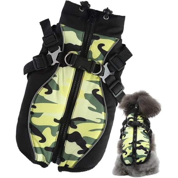 Warm Cotton Dog Jacket, Reflective Zipper, for Small Medium Dogs Outdoor