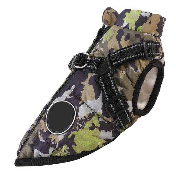 Warm Cotton-padded Dog Clothing, Winter Ski Suit, One-piece Cotton Vest For Chest And Back