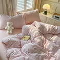 Warm and Cozy 2024 Lattice Grid Duvet Cover Set with Sheet and