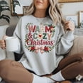thumbnail image 1 of Warm & Cozy Christmas Faux Patchwork Shirt, Unisex Tee, Hoodie, Sweatshirt, Vintage Holiday Embroidery Look, 1 of 5