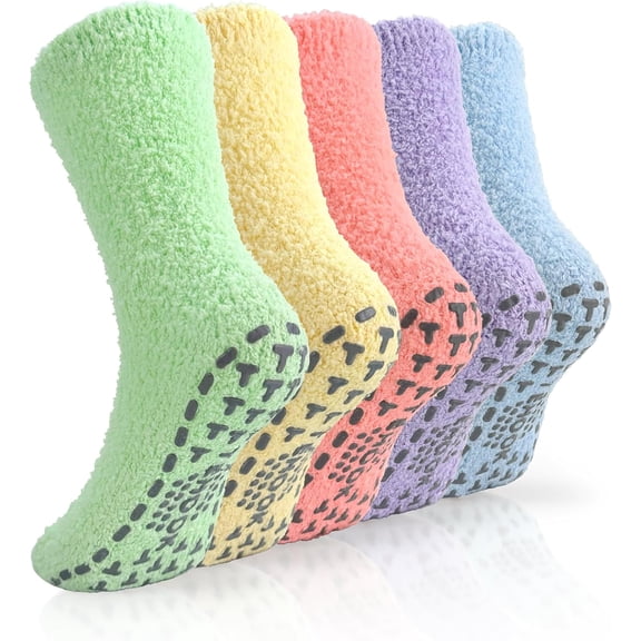 Warm & Cozy Gifts for Women, Stocking Stuufers, Fluffy Fuzzy Plush Sleeping Slipper Socks - Soft Warm Fabric