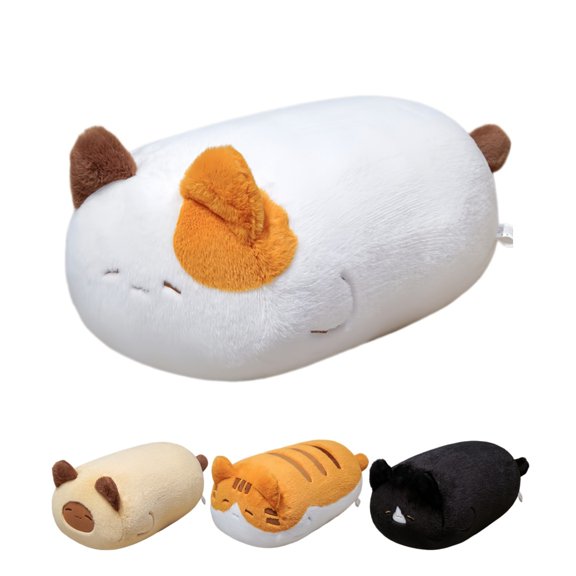 Warm Cozy Kitten Plush Throw Pillow Cartoon Lying Prone Cat Doll Soft Sleeping Pillow Home Decor Gift