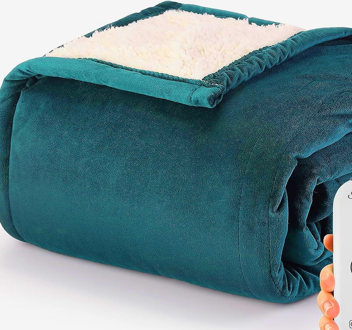 Warm & Cozy Plush to Sherpa Heated Electric Throw Blanket with Foot