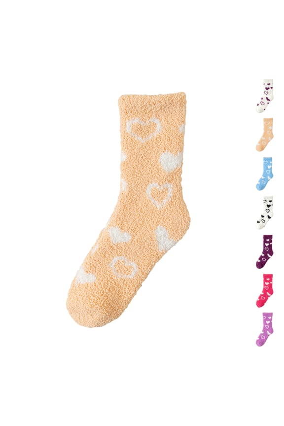 Warm & Cozy Valentines Gifts for Women, Fluffy Fuzzy Plush Sleeping Slipper Socks - Soft Warm Fabric Beige One Size